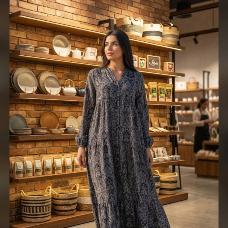 پیراهن نخی گلدار وارداتی