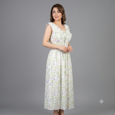 پیراهن بلند حریر نخ استر دار حلقه ای . قد کار . 130