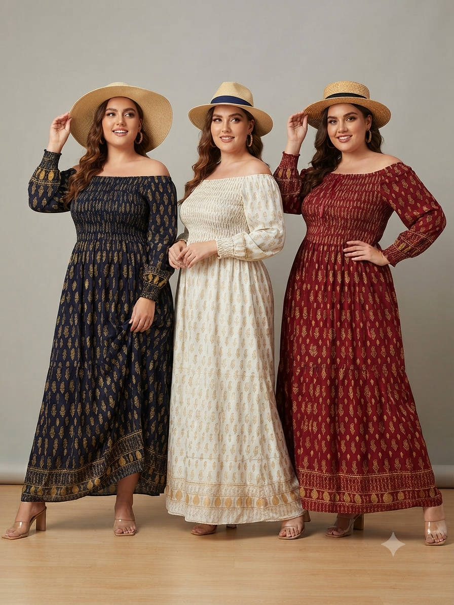پیراهن نخی سینه کش طلاکوب .